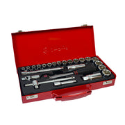 JUEGO DE DADOS CORTOS Y LARGOS Y ACCESORIOS 3/8" 24 PZS 6-22MM