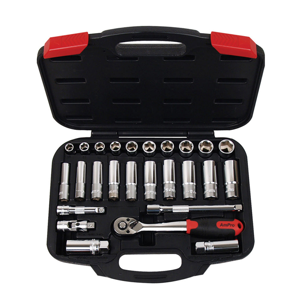 JUEGO DE DADOS CORTOS Y LARGOS 3/8" 26 PZS 10-19MM