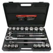 JUEGO DE DADOS CORTOS Y ACCESORIOS 3/4" 21 PZS 7/8" - 2" 12PUNTAS