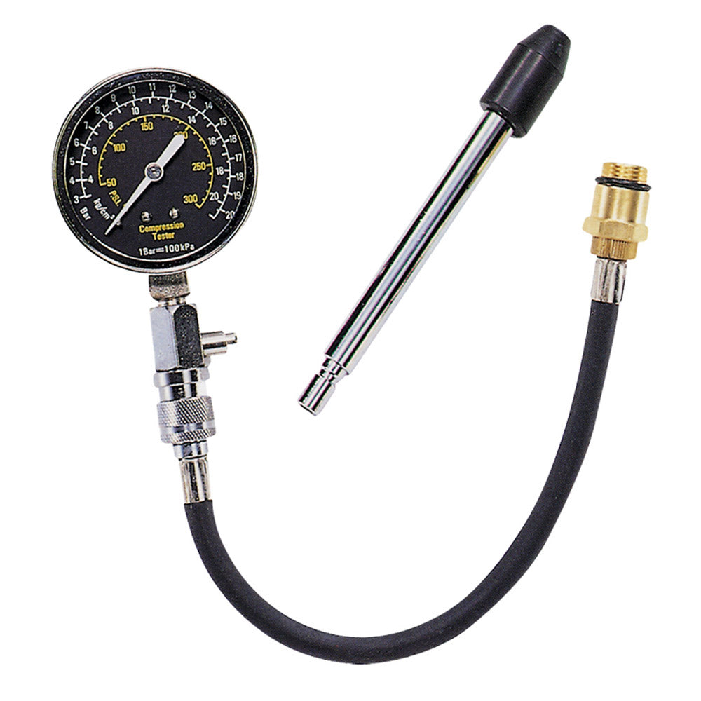 PROBADOR DE COMPRESION MOTORES A GASOLINA 0-300PSI 14-18MM BOQUILLA DE PRESION
