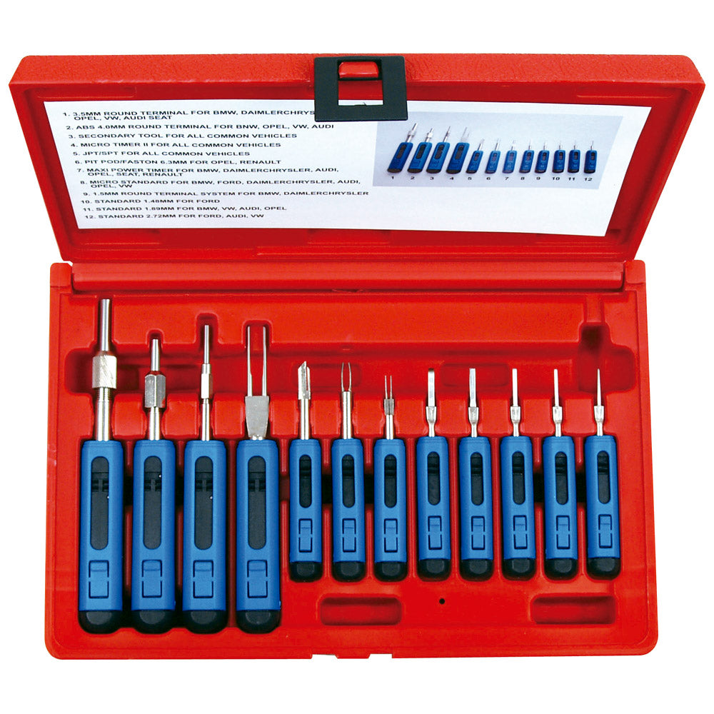 JUEGO DE EXTRACTORES DE TERMINALES ELECTRICOS 12 PZS