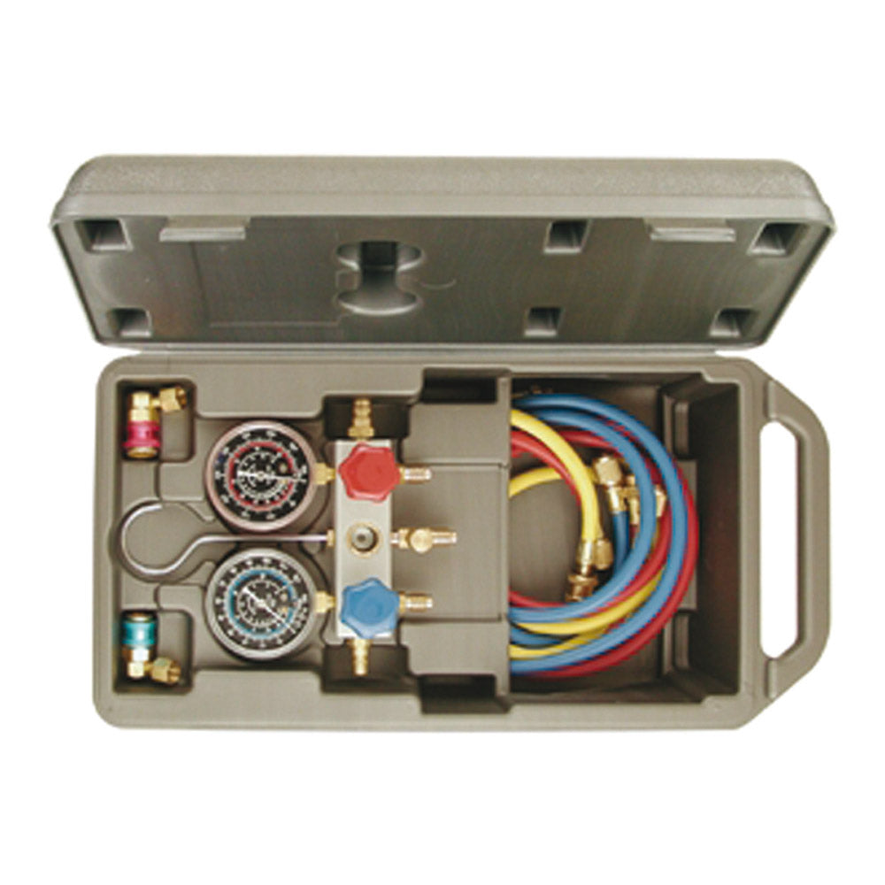 JUEGO DE MANOMETROS A/C R134a (ALUMINIO)
